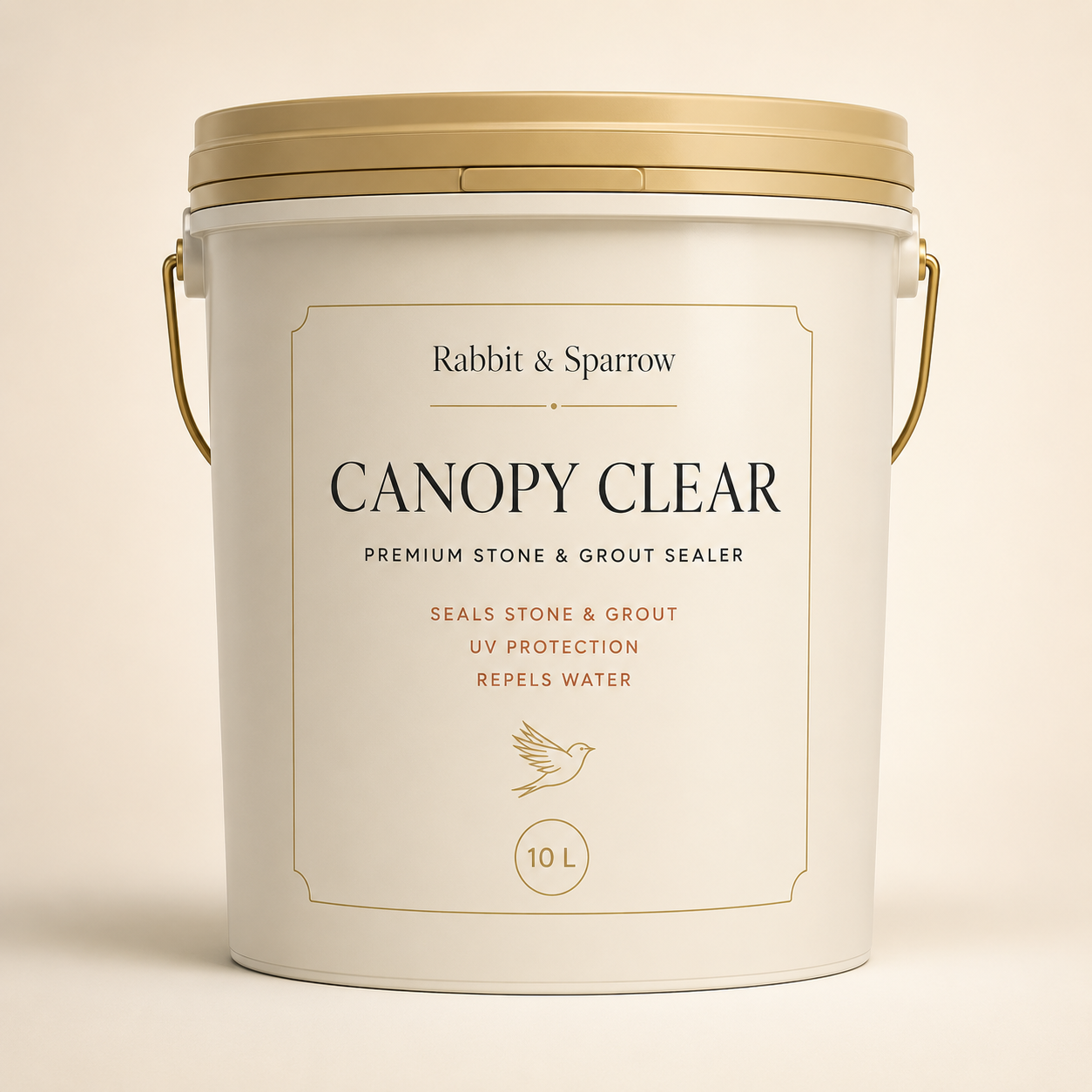 Canopy Clear transparent sealer on terrace stone — water beading on the surface