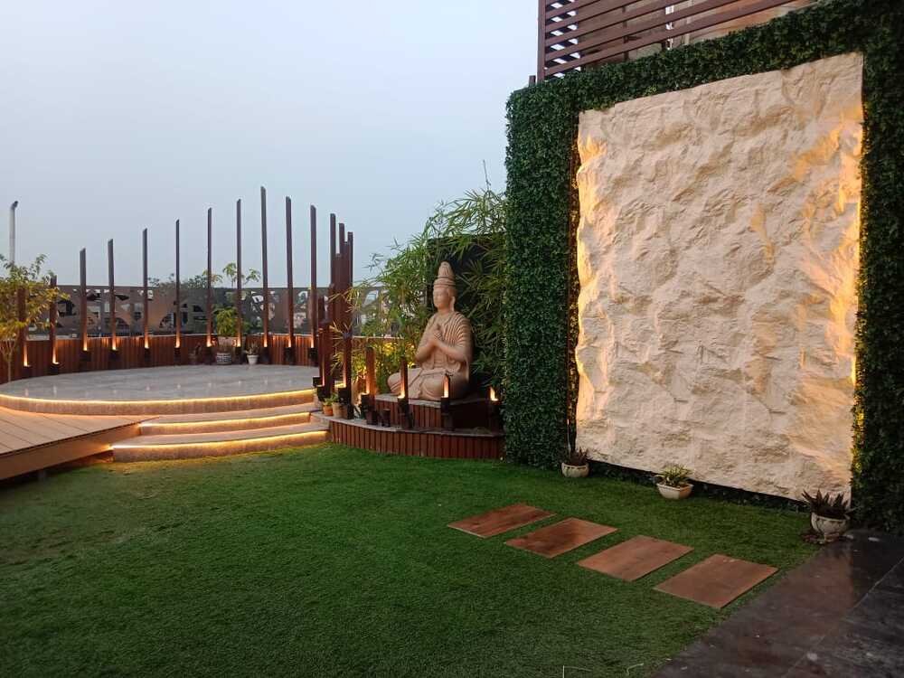 Layered softscape planting in a Delhi NCR garden