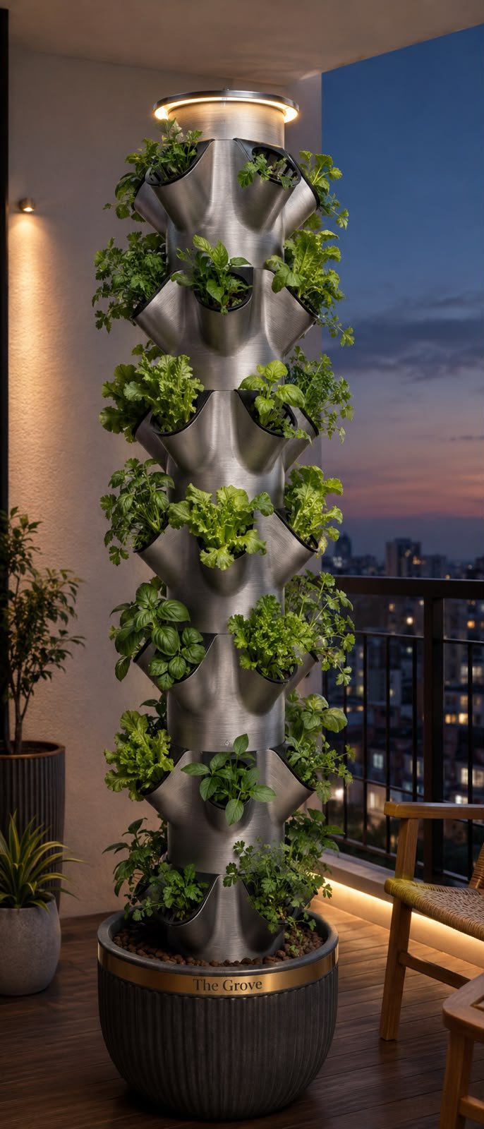 The Grove hydroponic system close-up
