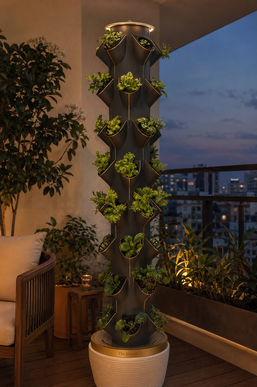 The Grove growing fresh herbs and greens